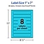 Avery Laser/Inkjet Multipurpose Rectangle Labels, 1" x 7", Bright Blue, 80/Pack (94225)~#|#~44E78F4B-B0AE-450B-93E26606D49986E1_sc7