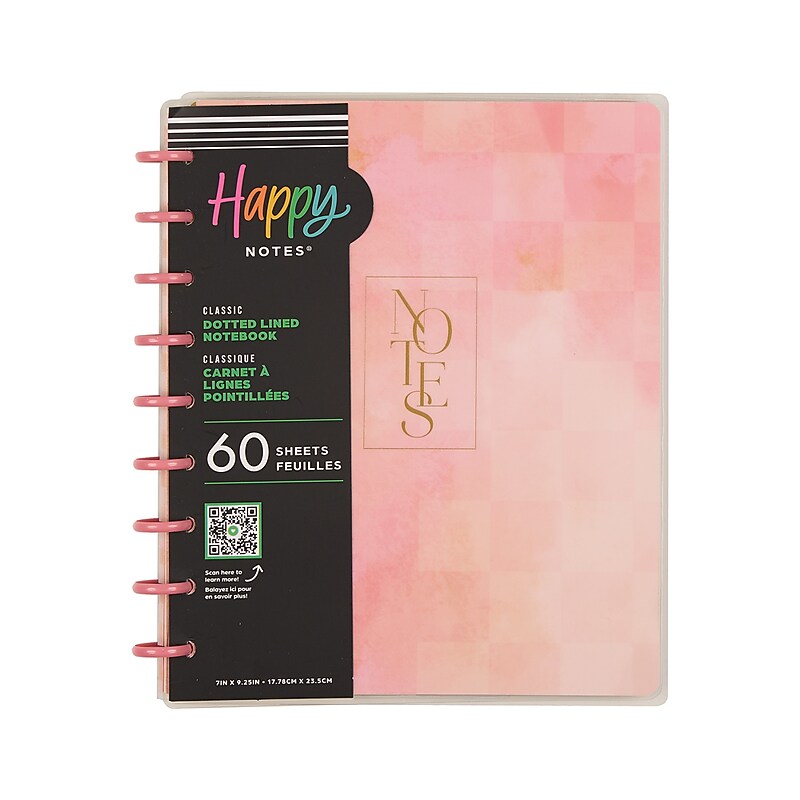 The Happy Planner Textured Canvas Customizable Notebook, 7" x 9.5", Dotted, 60 Sheets, Multicolored (ND0043C003) image 1