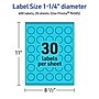 Avery Laser/Inkjet Multipurpose Circle Labels, 1.25" Dia., Bright Blue, 600/Pack (94505)~#|#~44EB81D9-316E-4DB8-82185D6C11D5A74B_sc7