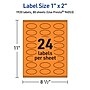 Avery Laser/Inkjet Multipurpose Oval Labels, 1" x 2", Bright Orange, 1920/Box (94053)~#|#~44F0779A-1DFA-4F17-908F2D64E5E09E9D_sc7