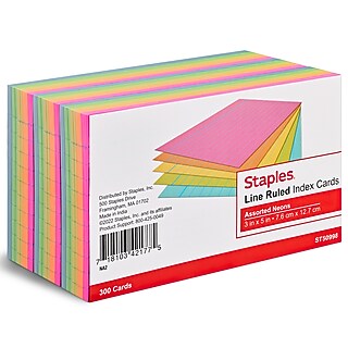 Staples Index Card Holder for 3" x 5" Cards, 100 Card Capacity, Assorted  (ST50992-CC) | Staples