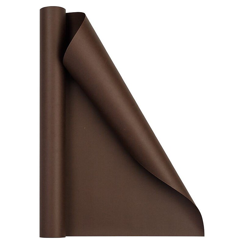 JAM Paper Short Mini Roll Wrapping Paper, 26.3 sq. ft., Chocolate Brown, 2/Pack(277013527263a) image 1