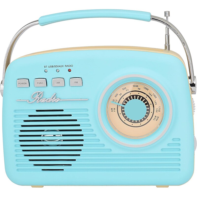 Supersonic Retro Portable Bluetooth Speaker, Blue, (SC-1201BT-BLU) image 1