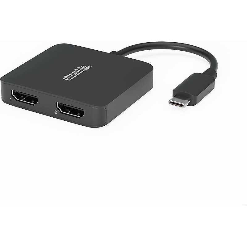 Plugable USB-C to HDMI Adapter, Male to Female/Female, Black (USBC-MSTH2) image 1