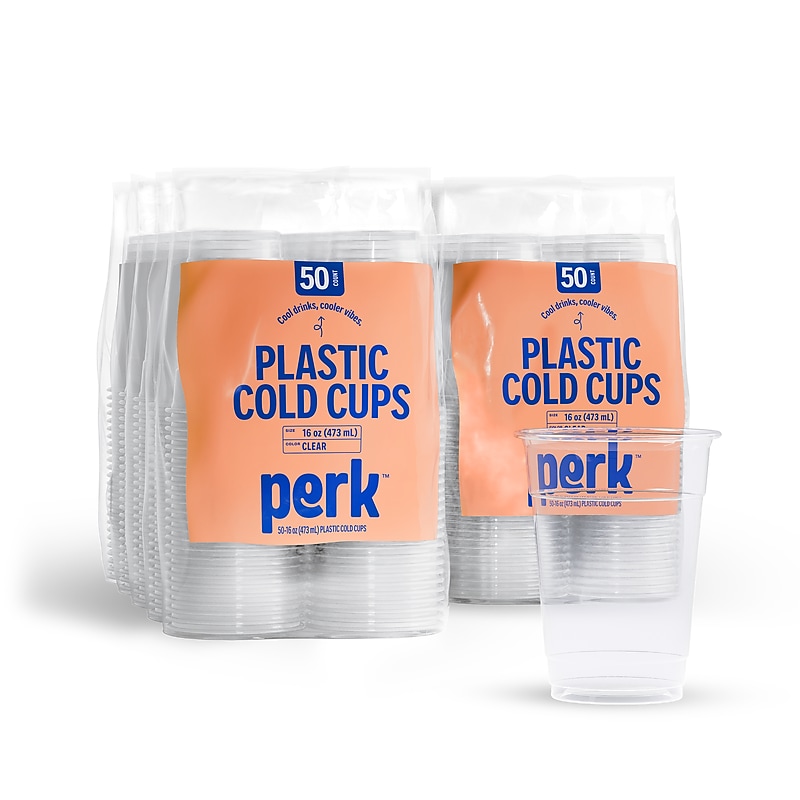 Perk™ Plastic Cold Cup, 16 Oz., Clear, 500/Carton (PK45562CT) image 1