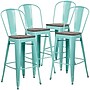 Flash Furniture Blake Contemporary Metal Vertical Back Barstool, Mint Green, 4-Pieces/Pack (4ET353430MINTW)~#|#~450AEEB9-753C-4064-BFB99490725020D4_sc7