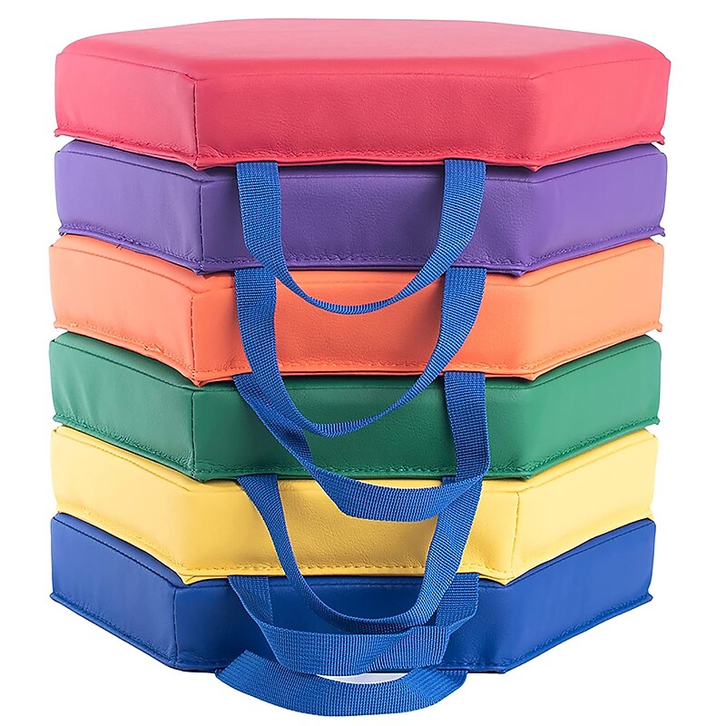 Bintiva Color Coded Vinyl Floor Cushions, Hexagon, Set of 6 (BNVSCVHEXX6) image 1