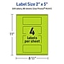 Avery Printable Rectangle Multipurpose Labels, 2" x 5", Bright Green, 320/Box (94241)~#|#~45129160-F7D7-4DCD-9C7D8ADA0E29A649_sc7