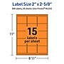 Avery Laser/Inkjet Multipurpose Rectangle Labels, 2" x 2-5/8", Bright Orange, 300/Pack (94235)~#|#~45154453-87BF-4F8D-81508BBBDAF3C9C9_sc7