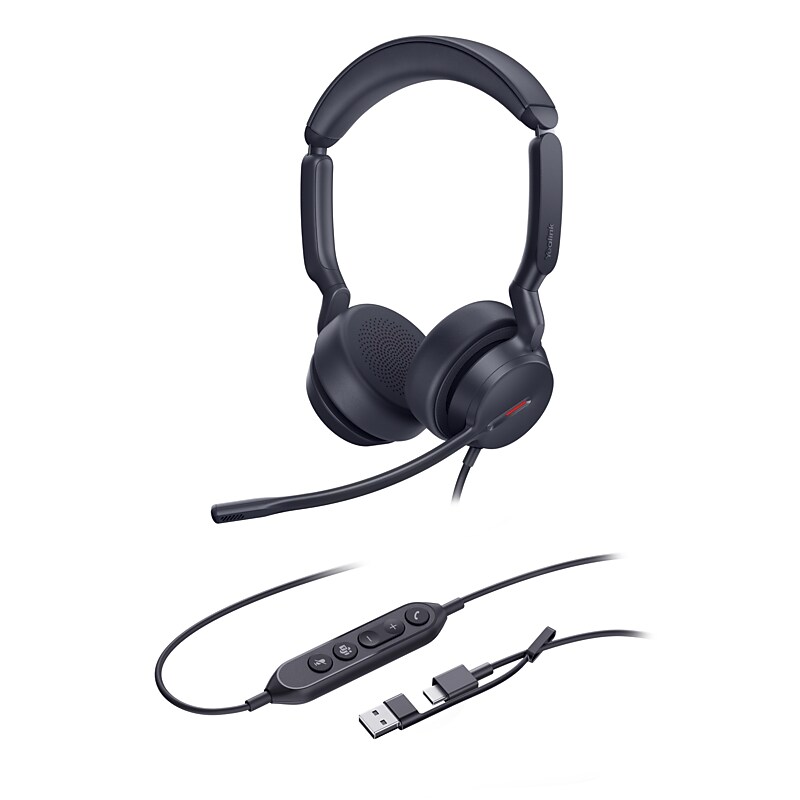 Yealink UH44 USB Wired Noise Cancelling USB-C/A Stereo Computer Headset for Business Office, Teams Certified image 1