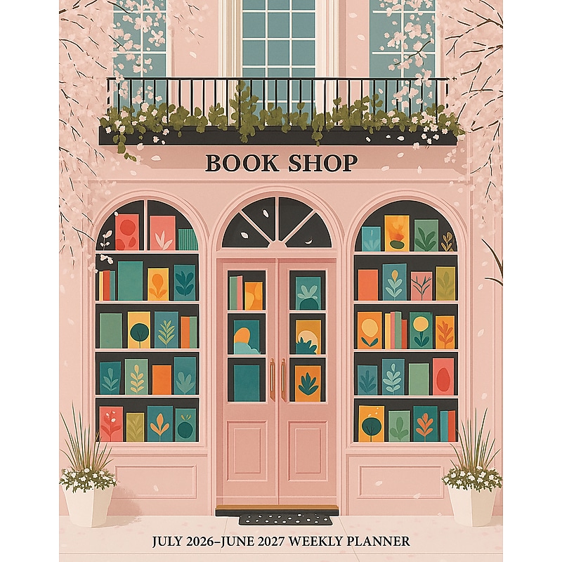 2026-2027 Willow Creek 7.5" x 9.5" Academic Weekly & Monthly Planner, Bookshop of Dreams (65471) image 1