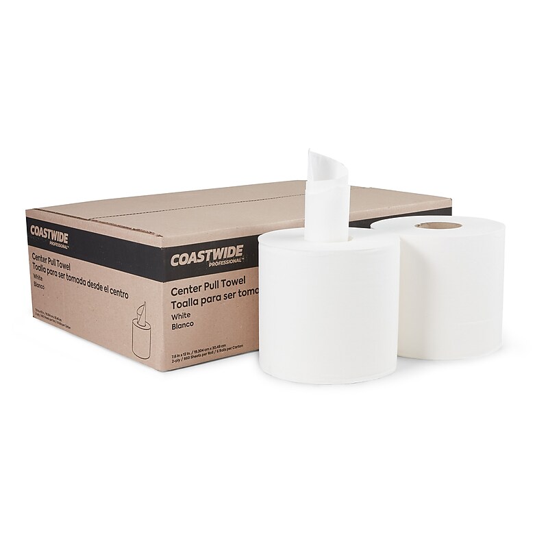 Coastwide Professional™ Centerpull Paper Towel, 2-Ply, White, 660 Sheets/Roll, 6 Rolls/Carton (CW26115) image 1