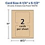 Avery Integrated Cards, 4.25" x 5.5", Matte Kraft Brown, 20/Pack (95276)~#|#~4526D50C-45C9-4622-93346279E7A6D39D_sc7