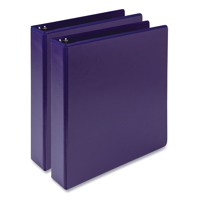Samsill Earth's Choice 1 1/2" 3-Ring View Binders, Purple, 2/Pack (SAMMP286508) image 1