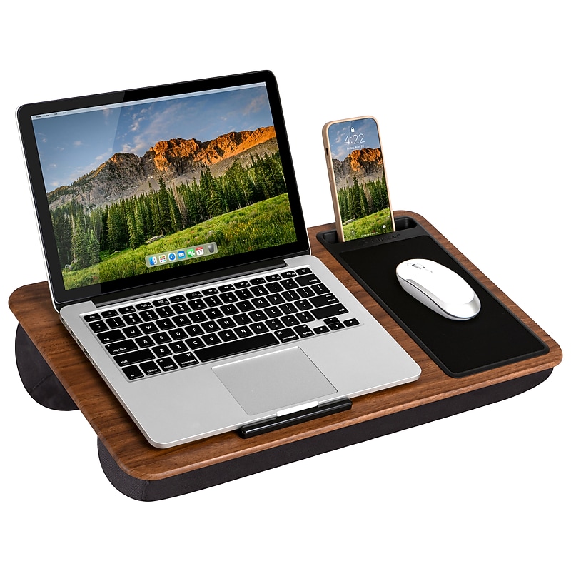 LapGear Home Office 21.1" x 12" x 2.6" Lap Desk, Espresso Woodgrain image 1