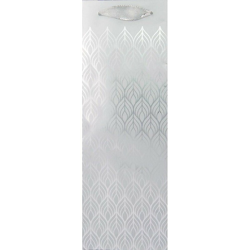 JAM Paper Luxe Silver Wine Gift Bags, 3/Pack (52622308925) image 1