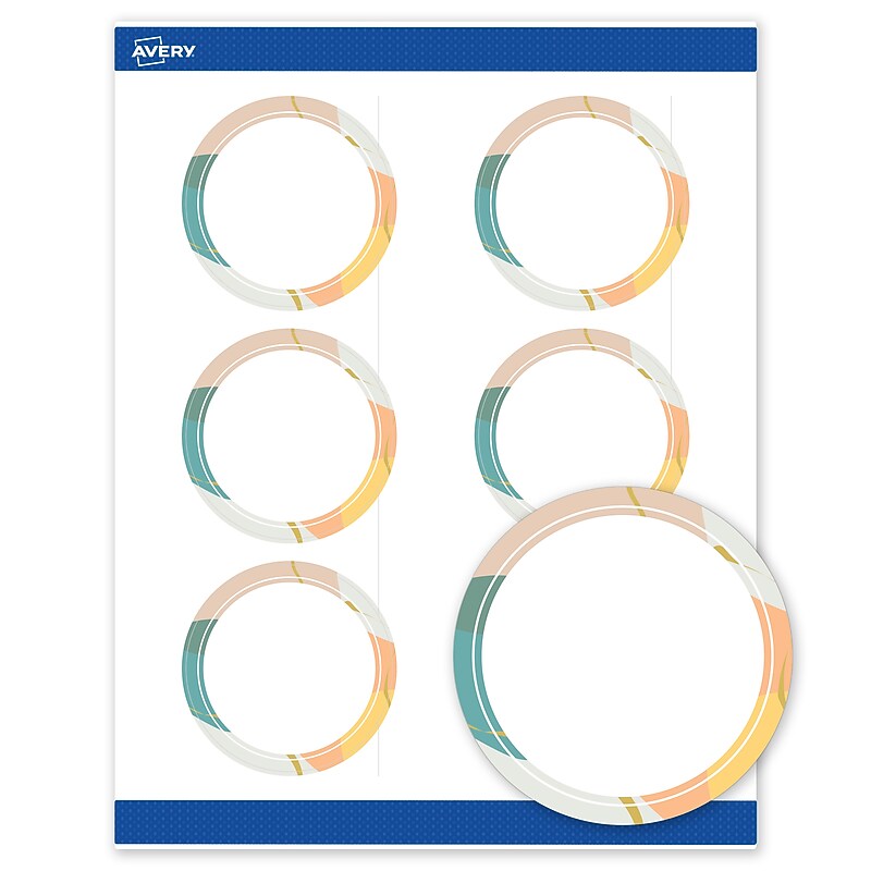 Avery Round Laser/Inkjet Multipurpose Labels, 3", White, 60/Pack (19479371109) image 1