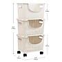 Mind Reader Plastic/Poly Mobile Kitchen Cart with Swivel Wheels, Ivory (ROLLBASK3-IVO)~#|#~452EE59C-FFFF-4F1E-862B15030BA858F6_sc7