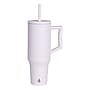 Elemental Commuter Series Stainless Steel Triple Wall Insulated Tumbler with 2 Straws & Handle, 40 oz., White (ET40WH12)~#|#~45349491-A78C-4D9C-9A9EF76999FBC0AC_sc7