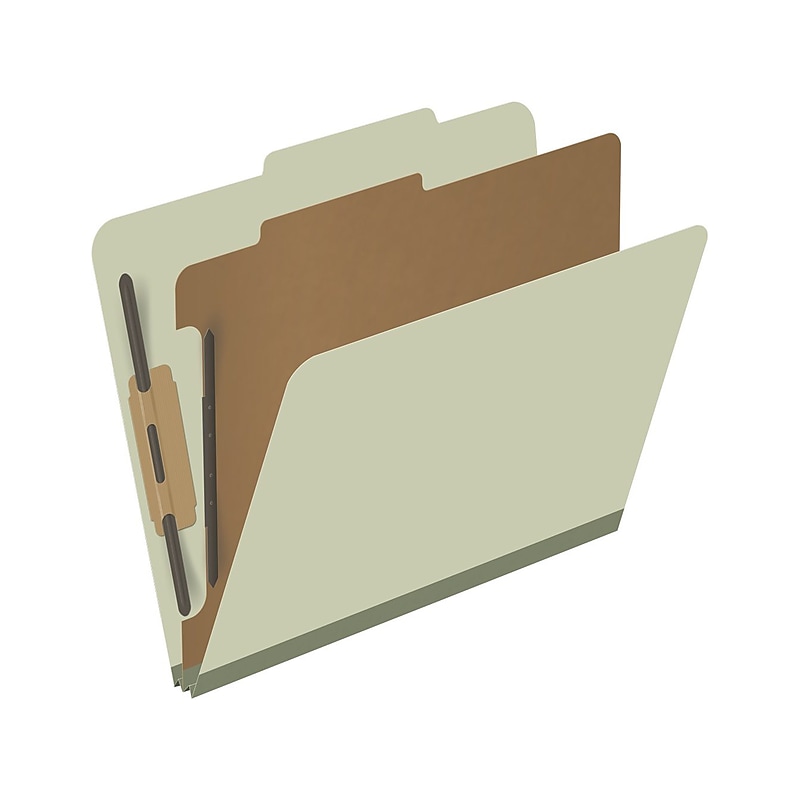 Medical Arts Press Pressboard Classification Folder, 1 Divider, 2" Expansion, Letter Size, Green, 10/Box (DV-T42-14-3GRN) image 1