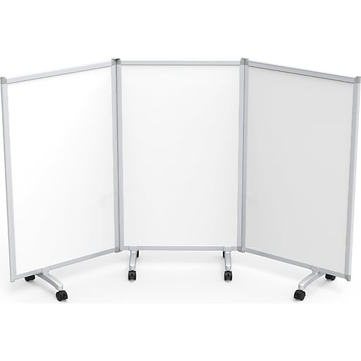 Luxor Freestanding 3Panel Mobile Whiteboard Room Divider, 53.