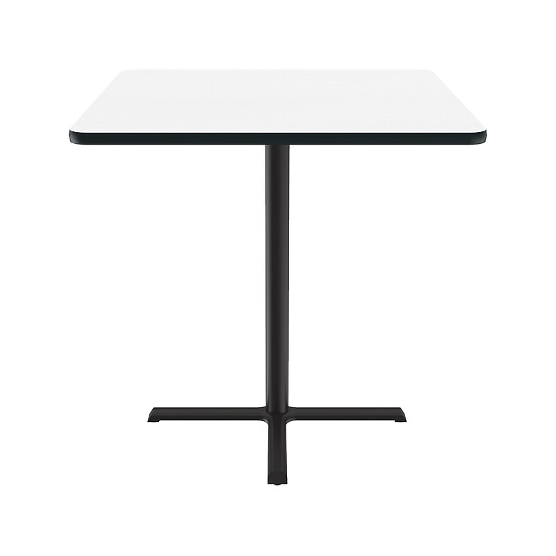Correll Square-Shaped Dry-Erase Markerboard Cafe Table, 36" x 36", Frosty White/Black (BXB36DES-80) image 1