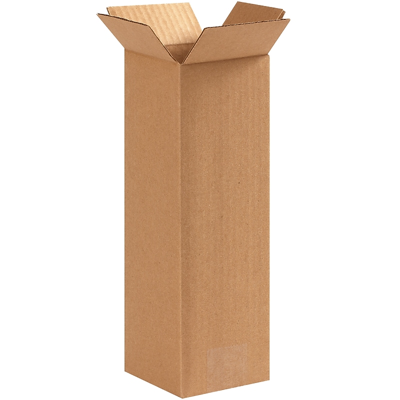 4" x 4" x 12" Shipping Boxes, 32 ECT, Brown, 25/Bundle (4412) image 1