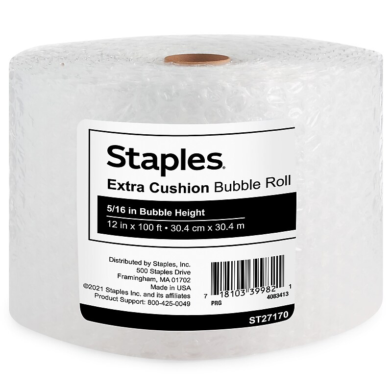 Staples® 5/16" Bubble Roll, UPS Approved, 12" x 100' (4072833) image 1