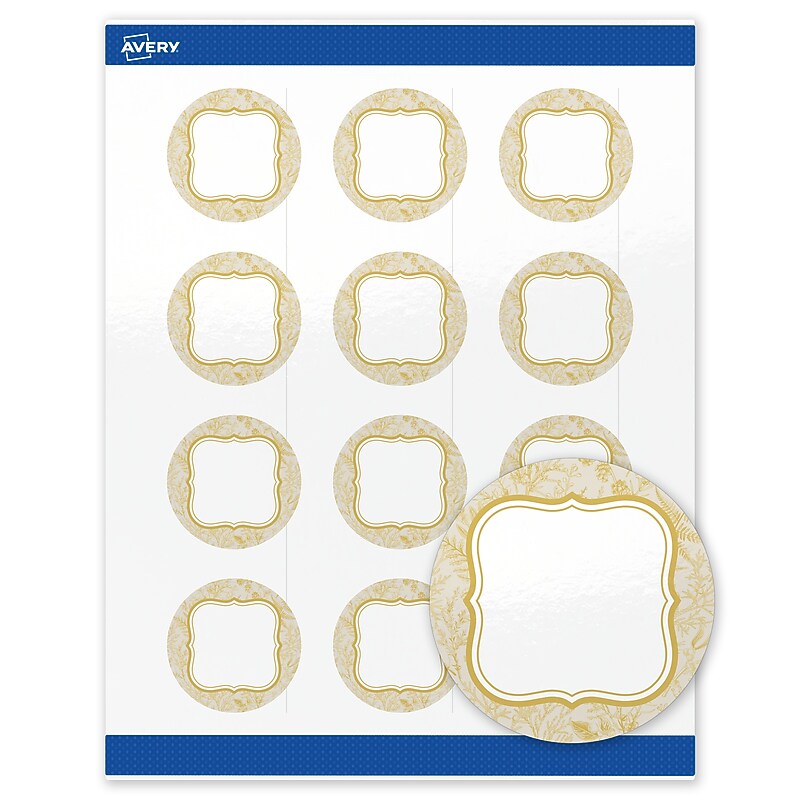 Avery Round Laser/Inkjet Multipurpose Labels, 2", White, 120/Pack (19479371084) image 1