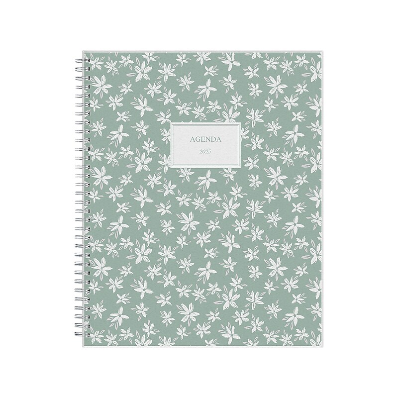 2025 Blue Sky Joey Floral 8.5" x 11" Weekly & Monthly Planner, Plastic Cover, Green (148289) image 1
