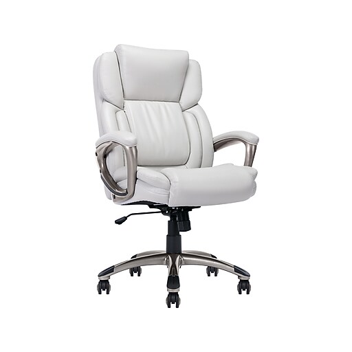 Serta Garret Ergonomic Bonded Leather Swivel Executive Chair, White