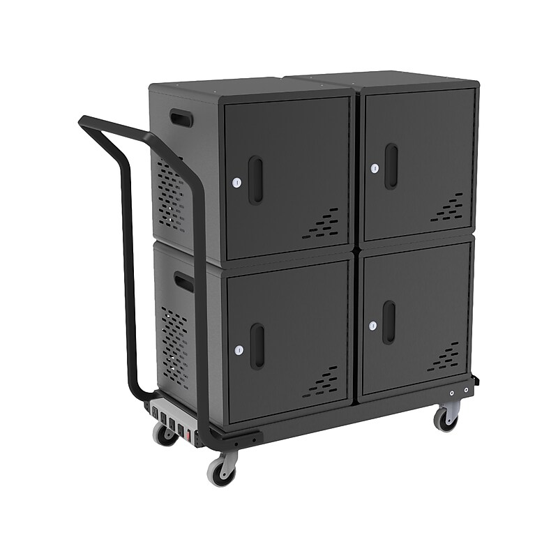 Luxor Lockable 40-Unit Modular Charging Cart, Black Steel (LLMC40DP) image 1