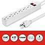 Staples TECH 6-Outlet Power Strip, 6' Cord, White, 3/Pack (42320)~#|#~45537250-CDE6-4551-BB5FE367F56649B6_sc7