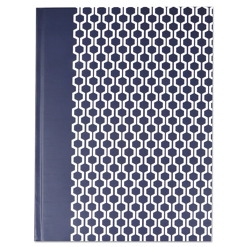 Universal Casebound Hardcover Notebook, Dark Blue with Hexagon Pattern, 1-Subjects, 10 1/4 x 7 5/8, Each (66351) image 1