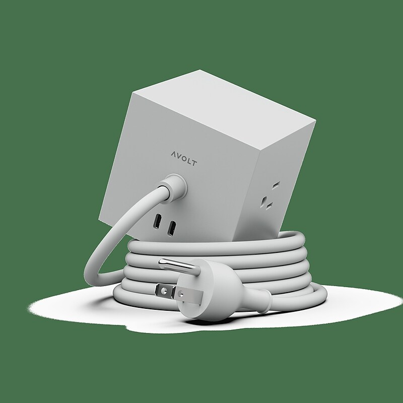 AVOLT 5.9' 3-Outlet Power Extender with USB-C, Gray (SQ1-NABC30-18GG) image 1