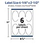 Avery TrueBlock Laser/Inkjet Oval Multipurpose Labels, 4.25" x 2.5", White, 60/Pack (94058)~#|#~456A9E61-B74F-413F-AF13CDACF6ACB440_sc7