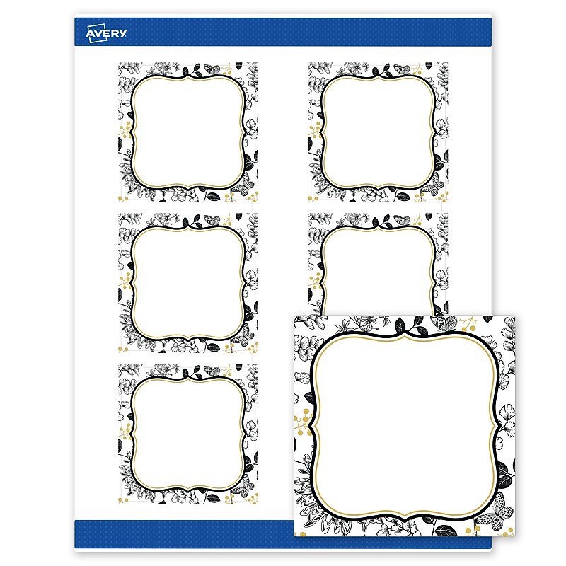 Avery Square Laser/Inkjet Multipurpose Labels, 3" x 3", White, 60/Pack (19479371031) image 1