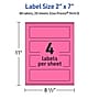 Avery Laser/Inkjet Rectangle Multipurpose Labels, 2" x 7", Bright Pink, 80/Pack (94243)~#|#~456DC36F-6505-4ECB-AEC41B0D8B86C530_sc7