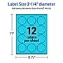 Avery Printable Circle Multipurpose Labels, 2.25" Dia., Bright Blue, 960/Box (94510)~#|#~456F562B-C0DA-4204-8F0989B3EA3B3B91_sc7