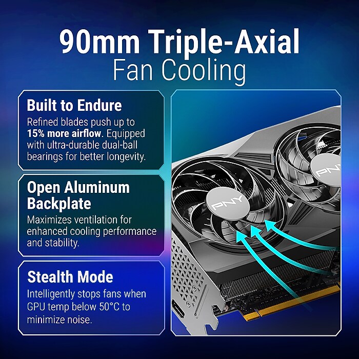 PNY NVIDIA GeForce RTX 5070 Ti OC Triple Fan PCIe 5.0 16GB GDDR7