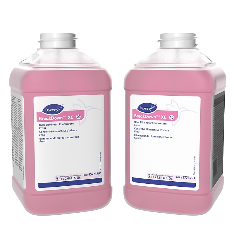 BreakDown XC 40 Odor Control for Diversey J-Fill, Fresh, 2.5 L / 2.64 U.S. Qt., 2/Carton (95773791) image 1