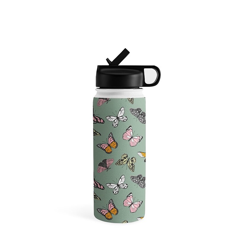 DENY Designs Wild Butterflies by Emanuela Carratoni Stainless Steel Double Wall Insulated Water Bottle, 18 oz. (83562-WBTL05) image 1