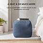 Anji Mountain Branford Ivory Sailor Blue Fabric Square Pouf Ottoman (AMBPF109-1818)~#|#~4576E8F5-6B47-437D-94742740FE941995_sc7