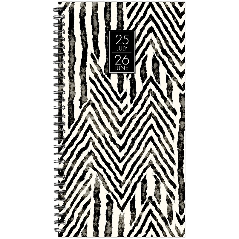 2025-2026 Willow Creek Boho Black 3.5" x 6.5" Academic Year Weekly Planner, Black/White (56851) image 1