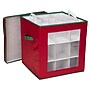 Household Essentials Ornament Storage Box with Clear Front Panel and Adjustable Dividers, 27/Pack, Red/Green (HH552RED)~#|#~458F076A-CD52-46D3-B5E2E04A5F9A648B_sc7