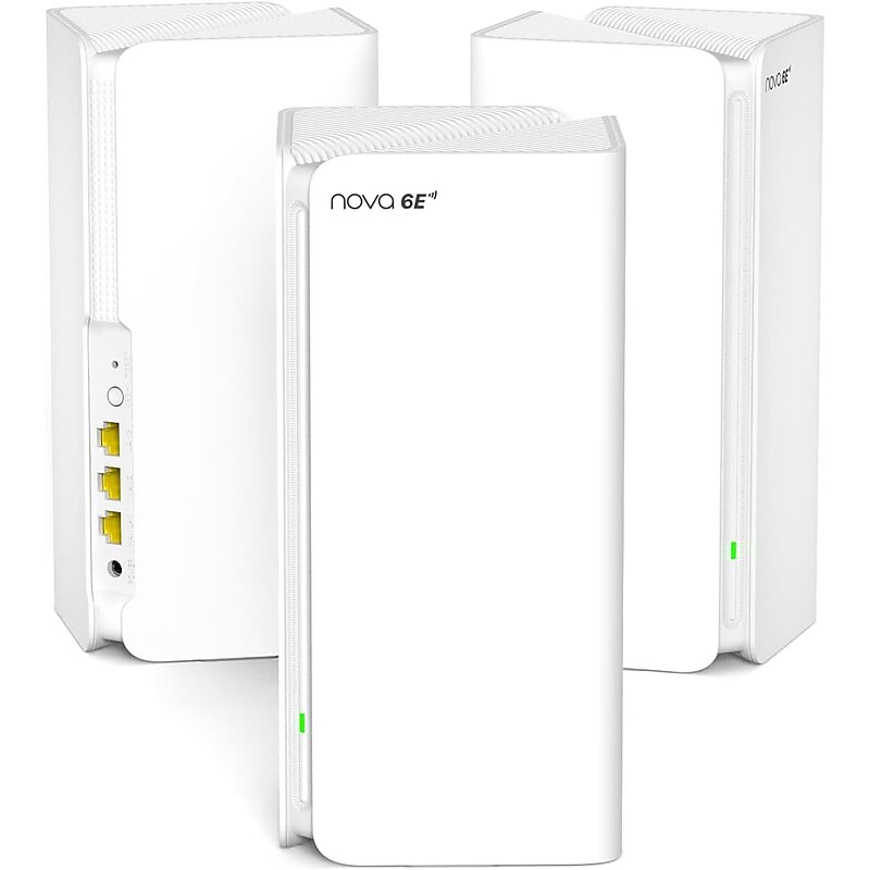 Tenda 802.11a/b/g/n/ac/ax Nova Mesh Wi-Fi 6E System, White (MX21-3) image 1