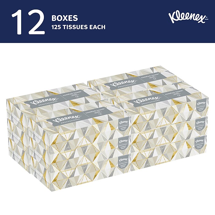 Kleenex Professional Facial Tissue, 2-Ply, White, 125 Tissues/Box