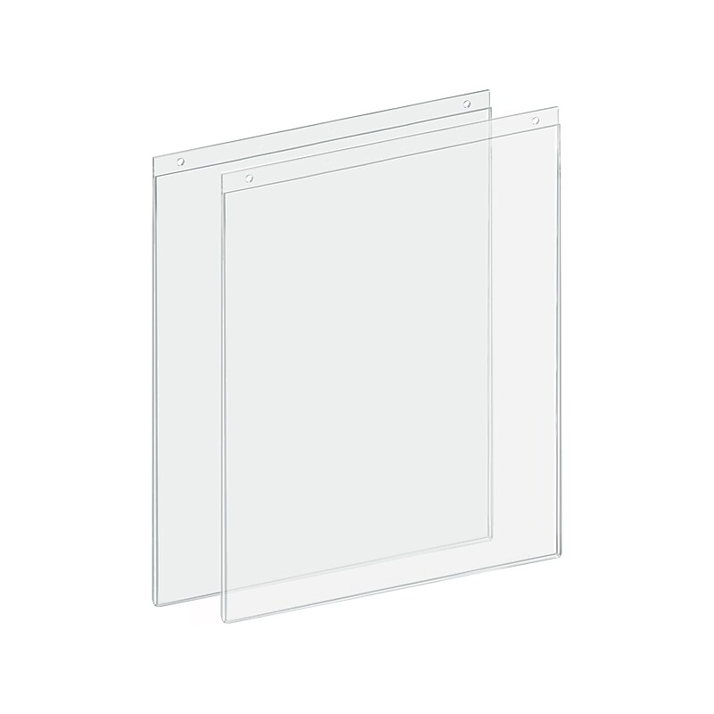 Azar Sign Holder, 17" x 22", Wall Mounted, Clear Acrylic, 2/Pack (162728-2PK) image 1