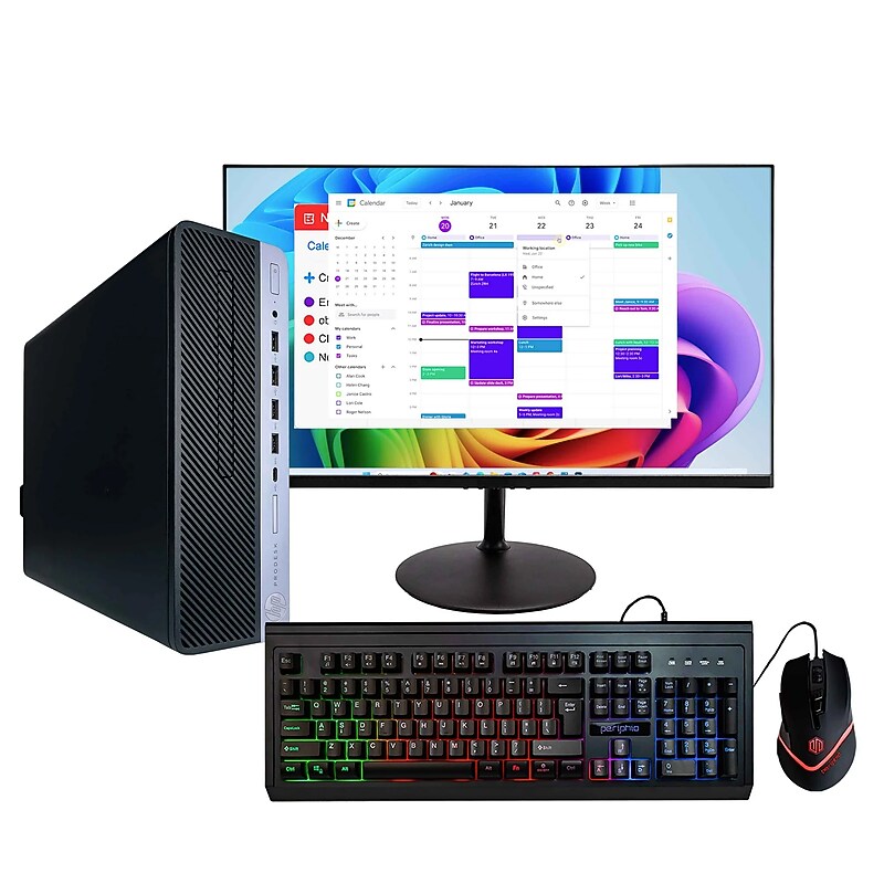 HP ProDesk Refurbished Desktop Computer Including 24" Monitor , Intel i5-8500, 16GB RAM, 1TB NVMe, Windows 11 Pro image 1