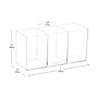 Mind Reader 3-Compartment Plastic Pen and Accessories Holder, Clear, 3/Pack (PENCOMP3-CLR)~#|#~45A0756B-370E-46F7-BFE81F70F21820A1_sc7